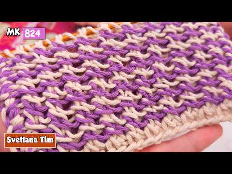 Видео: 🧶 Самый лёгкий двухсторонний узор спицами! 🌟 Легко запомнить – всего 1 ряд!