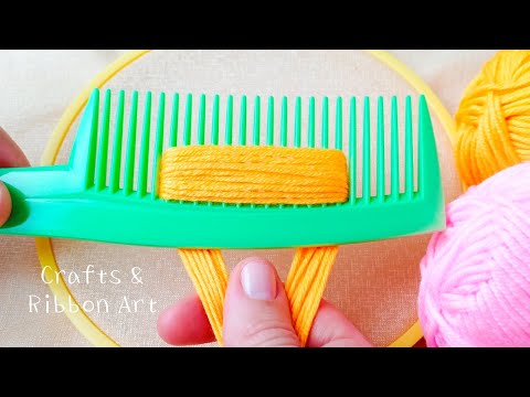 Видео: Получилось так Красиво !! Я Сделала его с помощью Расчески - Удивительный Трюк для Создания Цветка