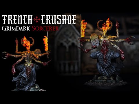 Видео: Как нарисовать Grimdark Trench Crusade Court of the Seven Headed Serpent Sorcerer - Fire OSL