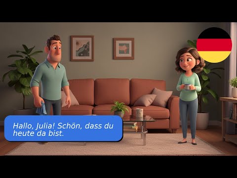Видео: 10 простых диалогов на немецком языке A1 A2 В гостиной