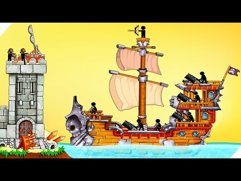 Видео: КОРАБЛЬ ПИРАТОВ ПРОСТО ПУШКА - Катапульта Атака пиратов The CatapultClash With Pirates Игры Андроид