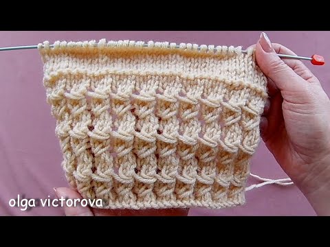 Видео: Горизонтальные широкие дорожки 746 Узоры спицами