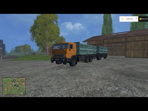 Видео: КамАЗ 55102 и прицеп ГКБ 8560 для Farming Simulator 2015