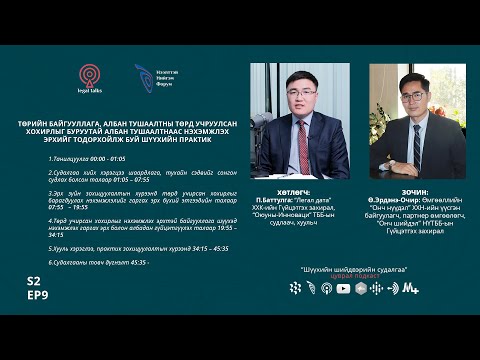 Видео: S2EP9  Ө.Эрдэнэ-Очир - Төрд учруулсан хохирлыг буруутай албан тушаалтнаас нэхэмжлэх эрх