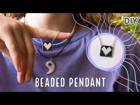 Видео: Beaded pendant DIY 💟 кулон из бисера видео-туториал