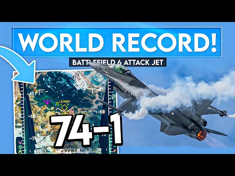 Видео: Battlefield 6 Jet *НОВЫЙ МИРОВОЙ РЕКОРД* (74-1 Attack Jet Killstreak)