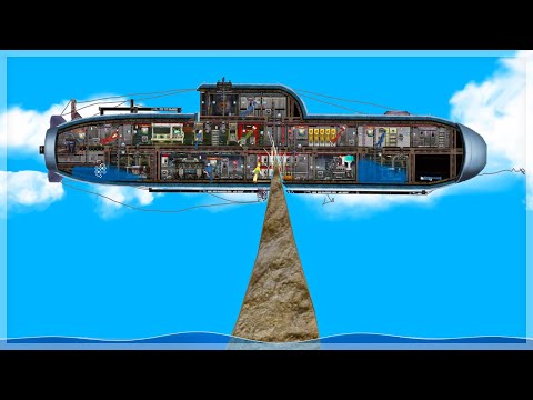 Видео: КОРАБЛИ С ЛЮДЬМИ ПАДАЮТ НА ОСТРУЮ СКАЛУ! FLOATING SANDBOX