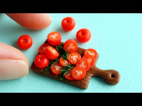 Видео: Миниатюрный нарезанный помидор\Кейн\🍅Miniature Sliced Tomato\Cane🍅