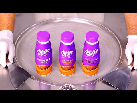 Видео: Абсолютно новые роллы с мороженым Milka Chocolate Milk Drink! Удовлетворяющее искусство еды ASMR