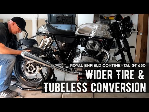 Видео: Бескамерные спицованные колёса и более широкая задняя шина | Royal Enfield Continental GT 650 | К...