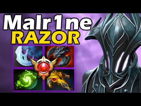 Видео: Малрин на Сигнатурном Разор 30 тира! - Malr1ne Razor 7.35 DOTA 2