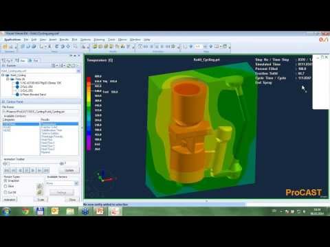 Видео: Пример решения многоцикловой задачи литья в ProCAST