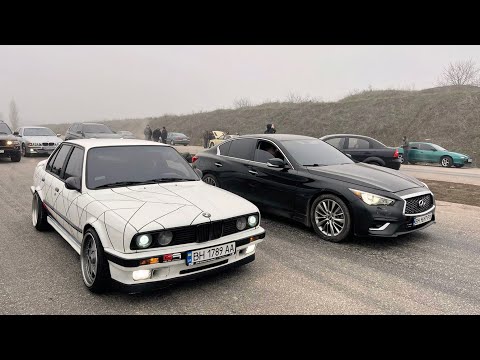 Видео: Мужик на BMW E30 против Mustang, Infiniti Q60, BMW 535D , Camry 3.5