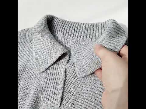 Видео: Футболка поло, вязаная футболка спицами, льняной джемпер