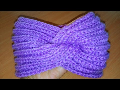 Видео: Повязка на голову спицами или крючком