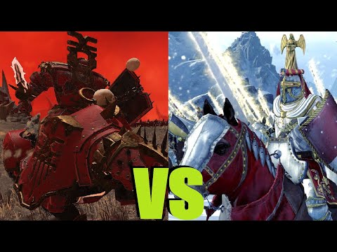 Видео: Крушители черепов Кхорна vs Рыцари Грааля: Total War Warhammer 3. тесты юнитов v 4.1.4