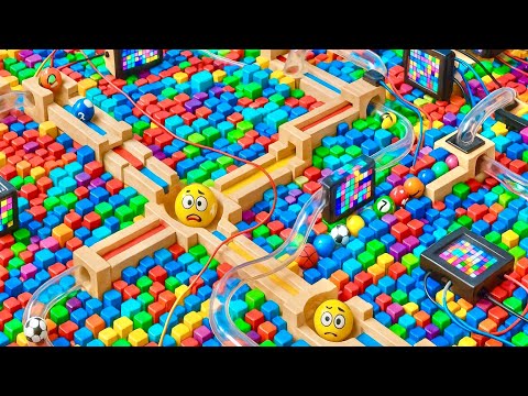 Видео: Красочный Marble Run ASMR | Безопасные релаксационные циклы для людей с СДВГ и аутизмом