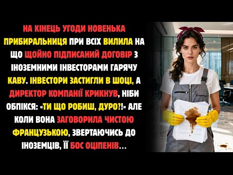 Видео: Під Кінець Угоди Новенька Прибиральниця При Всіх Вилила На Щойно Підписаний Договір Гарячу Каву.