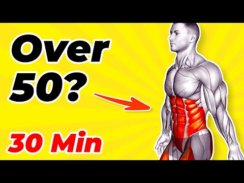 Видео: ➜ Вам за 50? Попробуйте эту низкоинтенсивную тренировку стоя для укрепления пресса!