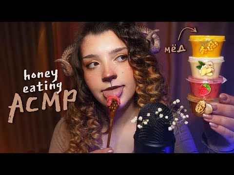 Видео: АСМР 🍯 итинг 9-ти вкусов мёда + ложечка | ASMR honey eating ✨ beatrisiusasmr