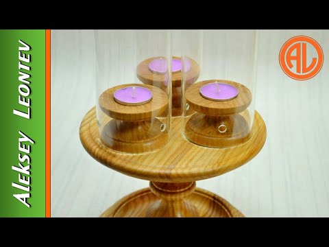 Видео: Подсвечник из дерева. Токарная обработка / Wooden Candle Holder. Woodturning