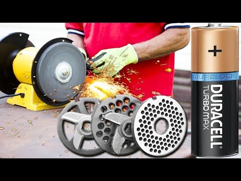 Видео: Заточка ножа для мясорубки с помощью батарейки / Meat Grinder Knife Sharpening using Battery