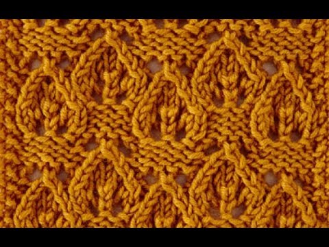 Видео: Ажурный узор спицами "Мелкие листики"