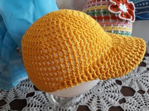 Видео: Кепка - уточка крючком. Часть 1.