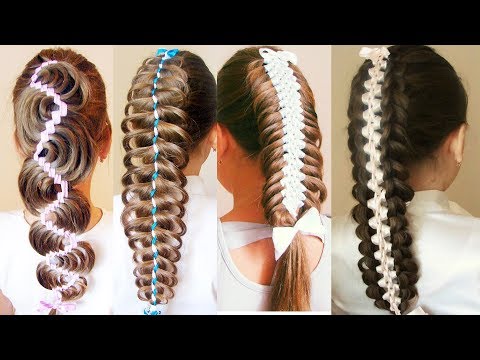 Видео: Косы с лентами в школу  Причёски на 1 сентября пошагово Hair Tytorial