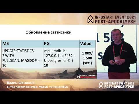 Видео: Вадим Фоминых. Битва параллелизмов MSSQL vs PostgreSQL