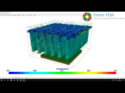 Видео: Радиатор активного охлаждения для микрочипа FreeCAD+Elmer FEM