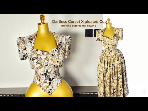 Видео: Как выполнить чертеж кроя и пошив плиссированного платья-корсета без вытачек с чашечками / Длинны...