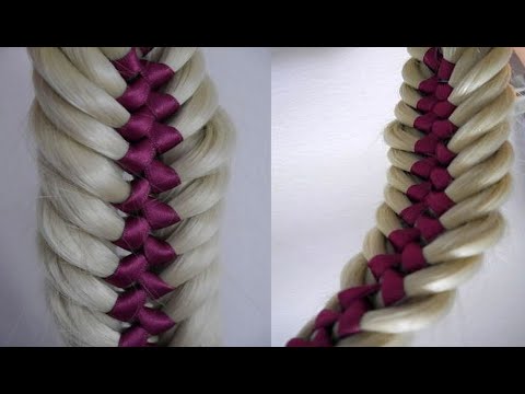 Видео: ТАКОЙ КОСЫ ЕЩЁ НЕТ!!Рыбий хвост с лентой.Красивая Причёска для средних/длинных волос  Fishtail Braid