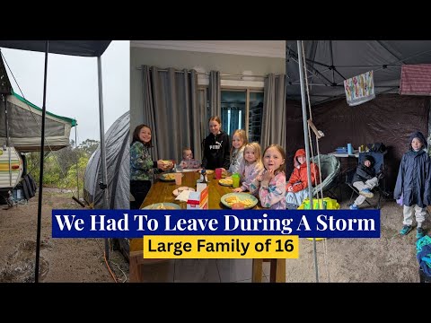 Видео: НАМ ПРИШЛОСЬ УЕХАТЬ ВО ВРЕМЯ ШТОРМА | Большая семья из 16 человек
