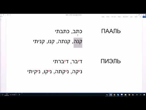 Видео: 685. Распознаём биньян глагола прошедшего времени. Сравниваем ПААЛЬ и ПИЭЛЬ. Изучаем иврит