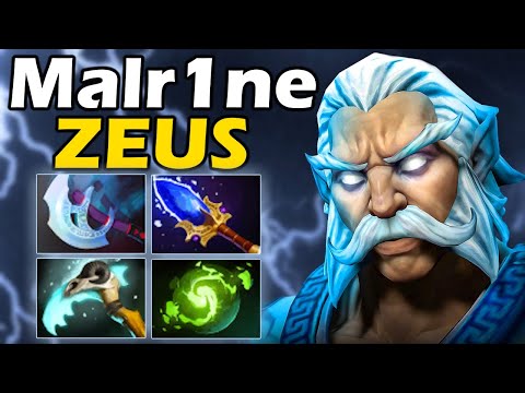 Видео: Малрин на Новом Зевсе, Молнии -7% ХП? Имба? - Malr1ne Zues 7.36 ДОТА 2