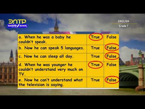 Видео: 7-класс | Англис тили / Английский язык | Could, couldnt; had to, didnt have to