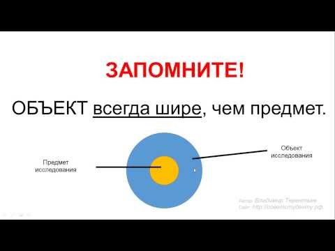 Видео: Урок 14. Определяем объект и предмет