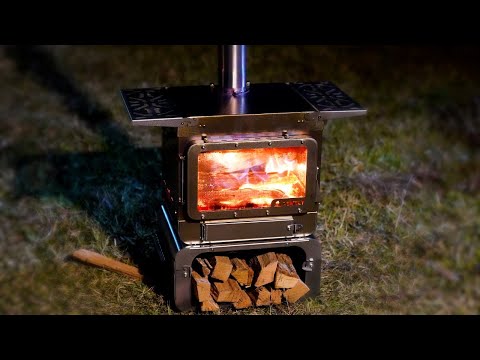 Видео: Распаковка и первое сжигание кемпинговой дровяной печи - POMOLY Lumberjack Fastfold Titanium Stove