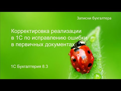 Видео: Корректировка реализации  в сторону уменьшения по исправлению ошибки в первичных документах в 1С