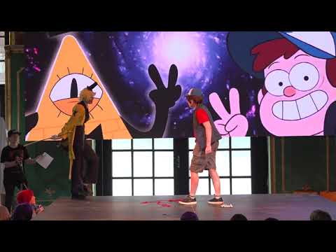 Видео: Cosplay defile групповое-Квипи, Грендфазер-Гравити Фолз-Диппер и Билл Сайфер