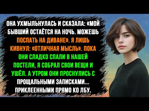 Видео: Она ухмыльнулась и сказала: «Мой бывший остаётся на ночь. Можешь поспать на диване». Я лишь кивнул..