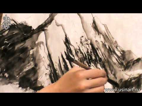 Видео: Уроки по пейзажной живописи у-син. Урок 10.2 "Горы со снежными вершинами 2"
