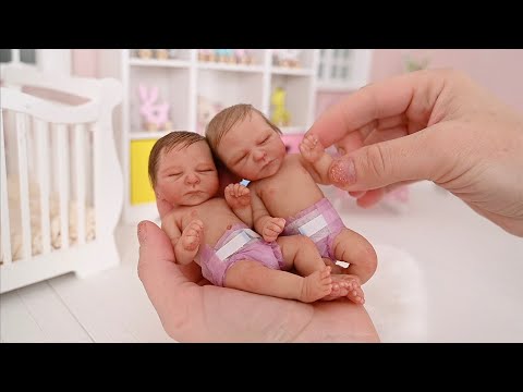 Видео: Маленькие БЛИЗНЕЦЫ! Всего 5,5 дюймов в длину! Миниатюрный силиконовый реборн для девочек Энни