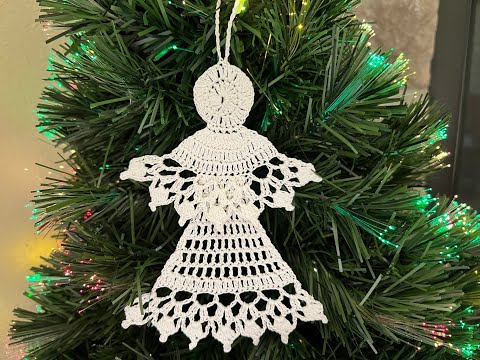 Видео: Плоский (2D) ангел - вяжем крючком - #6