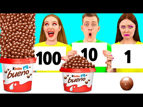 Видео: 100 Слоев Еды Челлендж | Эпичная Битва с Едой от Fun Fun Challenge