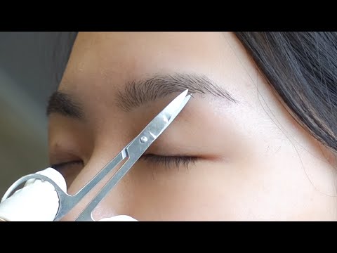 Видео: ASMR Опробование стрижки бровей ножницами.