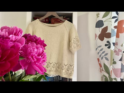 Видео: Вязаная Футболка и схема Ажура спицами. Утром Зелёный чай