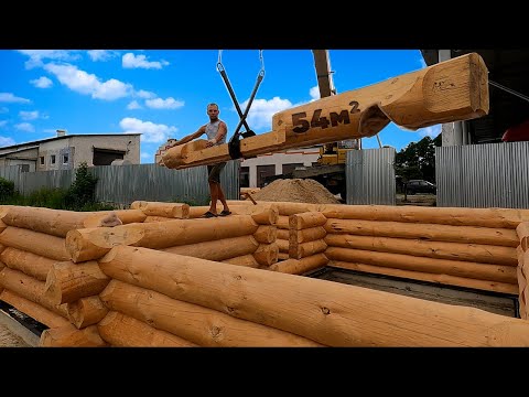 Видео: Баня из Рубленного Бревна за 10 дней. Канадская Рубка. Шаг за шагом. Стройка без комментариев.