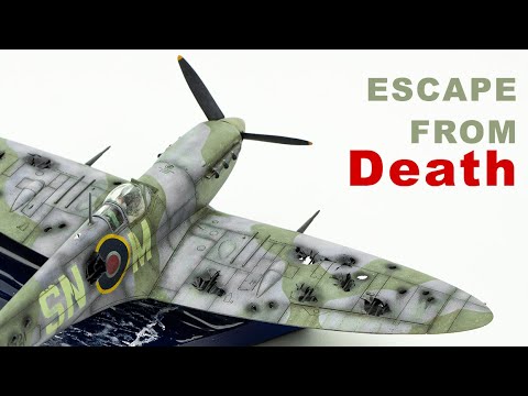 Видео: Диорама «Побег от смерти» — Tamiya 1/48 Spitfire Mk.Vb — (Эпоксидная смола, водная диорама)